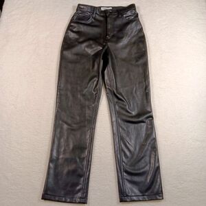 Abercrombie Fitch Pants Womens 27/4 90s Straight Ultra High Rise Vegan Leather